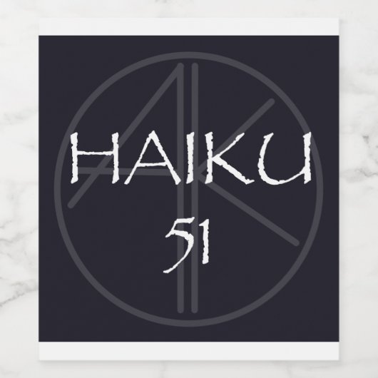 HAIKU 51 WIJNFLES WIJN ETIKET (Enkel label)