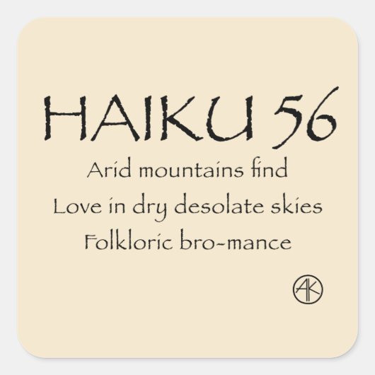 HAIKU 56 VIERKANTE STICKER (Voorkant)