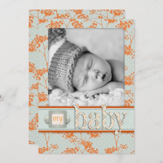 Haiku-Baby-aankondigingskaart Aankondiging (Voorkant / Achterkant)