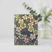 HAIKU/BLACK WHITE PINK YELLOW SPRINGSTROMEN BRIEFKAART (Staand voorkant)