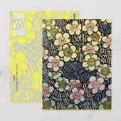 HAIKU/BLACK WHITE PINK YELLOW SPRINGSTROMEN BRIEFKAART (Voorkant / Achterkant)