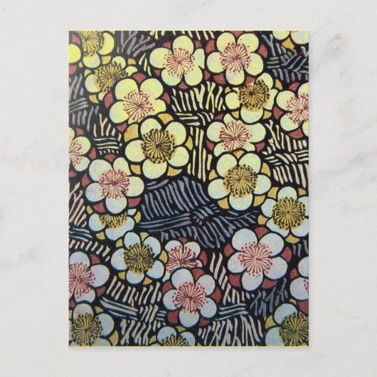 HAIKU/BLACK WHITE PINK YELLOW SPRINGSTROMEN BRIEFKAART (Voorkant)