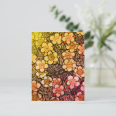 HAIKU/BLACK WHITE PINK YELLOW SPRINGSTROMEN BRIEFKAART (Staand voorkant)