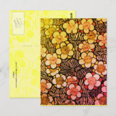 HAIKU/BLACK WHITE PINK YELLOW SPRINGSTROMEN BRIEFKAART (Voorkant / Achterkant)