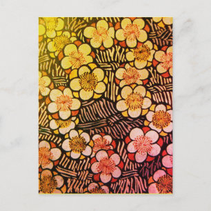 HAIKU/BLACK WHITE PINK YELLOW SPRINGSTROMEN BRIEFKAART