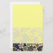 HAIKU/BLACK WHITE PINK YELLOW SPRINGSTROMEN BRIEFPAPIER (Voorkant / Achterkant)