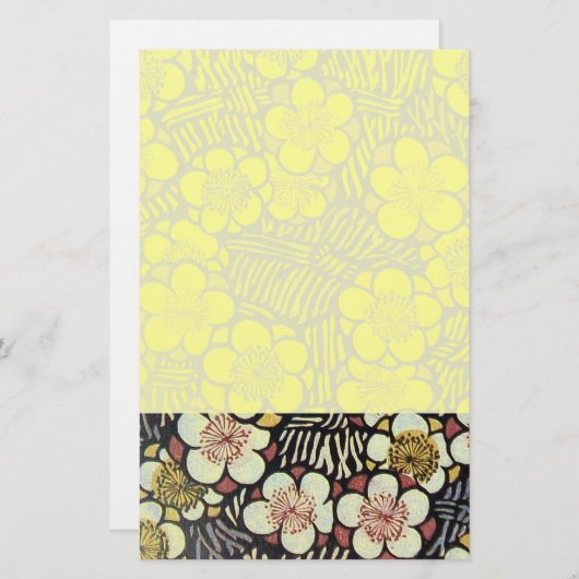 HAIKU/BLACK WHITE PINK YELLOW SPRINGSTROMEN BRIEFPAPIER (Voorkant / Achterkant)