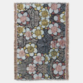 HAIKU/BLACK WHITE PINK YELLOW SPRINGSTROMEN DEKEN (Voorkant Verticaal)