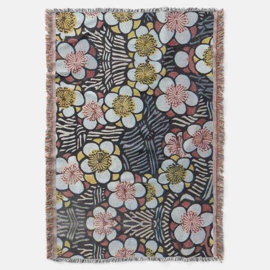 HAIKU/BLACK WHITE PINK YELLOW SPRINGSTROMEN DEKEN (Voorkant Verticaal)