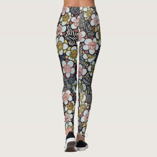 HAIKU/BLACK WHITE PINK YELLOW SPRINGSTROMEN LEGGINGS (Achterkant)