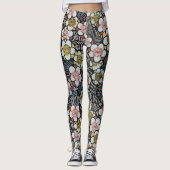 HAIKU/BLACK WHITE PINK YELLOW SPRINGSTROMEN LEGGINGS (Voorkant)