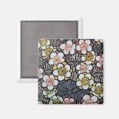 HAIKU/BLACK WHITE PINK YELLOW SPRINGSTROMEN MAGNEET (Voorkant / Achterkant)