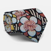 HAIKU/BLACK WHITE PINK YELLOW SPRINGSTROMEN STROPDAS (Opgerold)