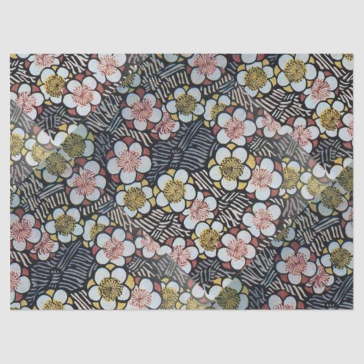 HAIKU/BLACK WHITE PINK YELLOW SPRINGSTROMEN TISSUEPAPIER (Voorkant)