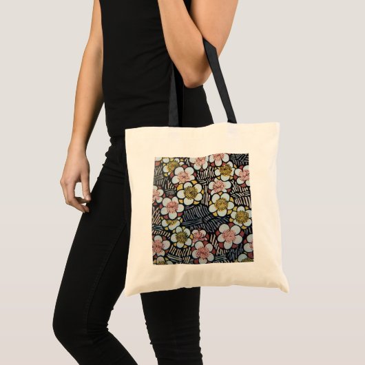 HAIKU/BLACK WHITE PINK YELLOW SPRINGSTROMEN TOTE BAG (Voorkant (product))