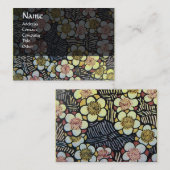 HAIKU / GRIJS GEEL ZWART WIT LENTE BLOEMEN VISITEKAARTJE (Voorkant / Achterkant)