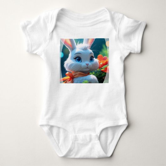 Haiku het konijn Gezellige Baby Romper (Voorkant)