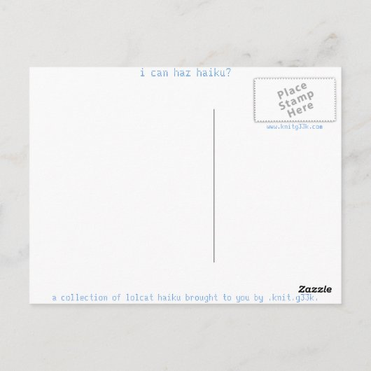 haiku kat 14 briefkaart (Achterkant)