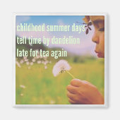 Haiku Koelkast Magneet - Kindertijd Zomerdagen (Voorkant)