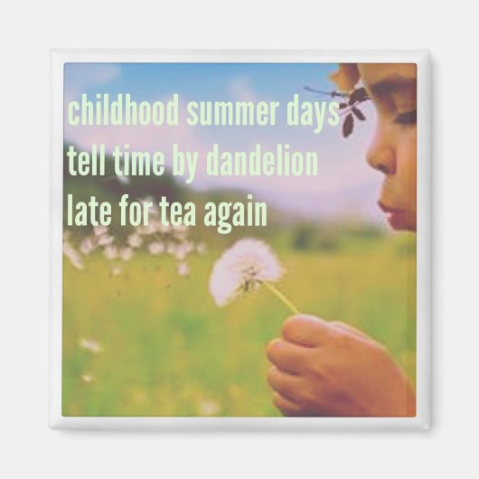 Haiku Koelkast Magneet - Kindertijd Zomerdagen (Voorkant)