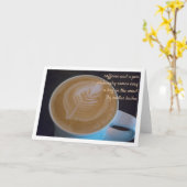 Haiku Latte Leaf Coffee Lover Blank Kaart (Gele Bloem)