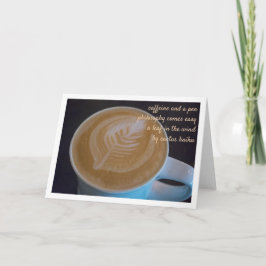 Haiku Latte Leaf Coffee Lover  Blank Kaart