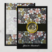 HAIKU / LENTE BLOEMEN GRIJZE AGATE EDELSTEEN MONOG KAART (Voorkant / Achterkant)