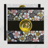 HAIKU/LENTEBLOEMEN GELE TOPAZE INITIALEN KAART (Voorkant / Achterkant)