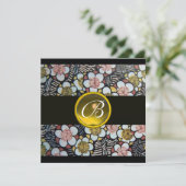 HAIKU/LENTEBLOEMEN GELE TOPAZEN MONOGRAM KAART (Staand voorkant)