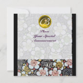 HAIKU/LENTEBLOEMEN GELE TOPAZEN MONOGRAM KAART (Achterkant)