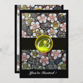 HAIKU/LENTEBLOEMEN GELE TOPAZEN MONOGRAM KAART (Voorkant / Achterkant)