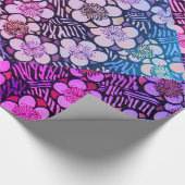 HAIKU/PINK PAARSE BLAUWE SPRINGSTROMEN CADEAUPAPIER (Hoek)