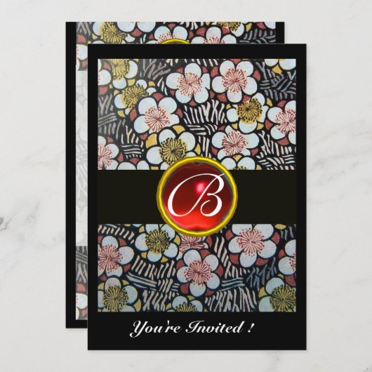 HAIKU RODE RUBY MONOGRAM wit bruin zwart Kaart (Voorkant / Achterkant)