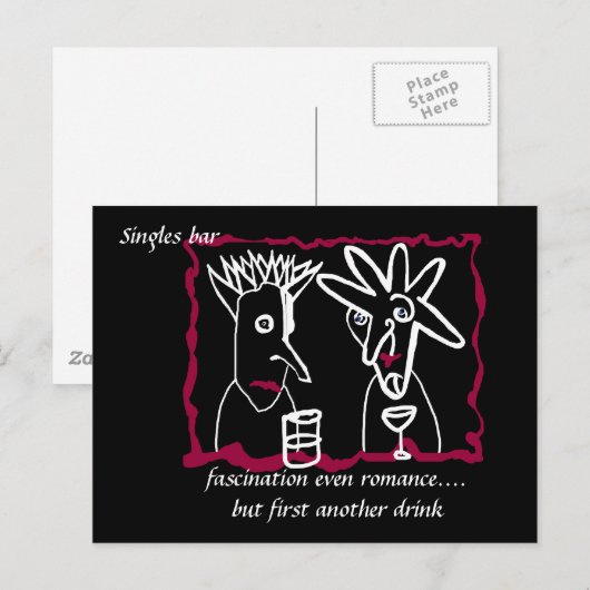 Haiku - Singles Bar Briefkaart (Voorkant / Achterkant)