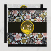 HAIKU/SPRINGSTROMEN GEEL TOPAZ-MONOGRAM KAART (Voorkant / Achterkant)