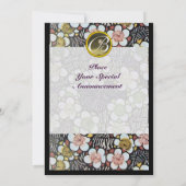 HAIKU-/SPRINGSTROMEN GEMIDDELDE GEM-MONOGRAM KAART (Achterkant)