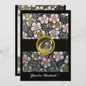 HAIKU-/SPRINGSTROMEN GEMIDDELDE GEM-MONOGRAM KAART (Voorkant / Achterkant)