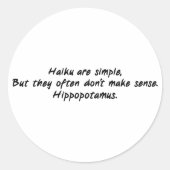 Haiku zijn eenvoudig ronde sticker (Voorkant)