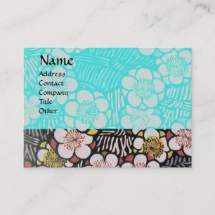 HAIKU / ZWART WIT BLUW TURQUOISE LENTE BLOEMEN VISITEKAARTJE