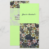 HAIKU/ ZWART WIT GEEL GROEN LENTE BLOEMEN KAART (Voorkant / Achterkant)