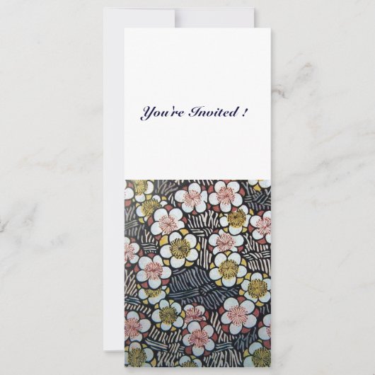 HAIKU/ ZWART WIT GEEL ROZE LENTE BLOEMEN KAART (Voorkant)