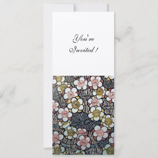 HAIKU/ ZWART WIT GEEL ROZE LENTE BLOEMEN KAART (Voorkant)