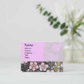 HAIKU / ZWART WIT GRIJS ROZE LENTE BLOEMEN VISITEKAARTJE (Staand voorkant)