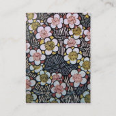 HAIKU / ZWART WIT GRIJS ROZE LENTE BLOEMEN VISITEKAARTJE (Achterkant)