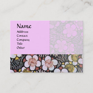 HAIKU / ZWART WIT GRIJS ROZE LENTE BLOEMEN VISITEKAARTJE