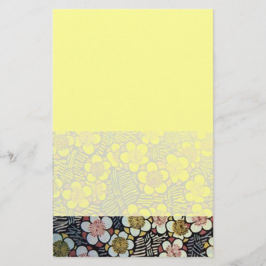 HAIKU/ ZWART WIT ROZE GEEL LENTE BLOEMEN BRIEFPAPIER (Voorkant)