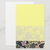HAIKU/ ZWART WIT ROZE GEEL LENTE BLOEMEN BRIEFPAPIER (Voorkant / Achterkant)