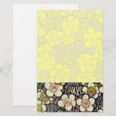 HAIKU/ ZWART WIT ROZE GEEL LENTE BLOEMEN BRIEFPAPIER (Voorkant / Achterkant)