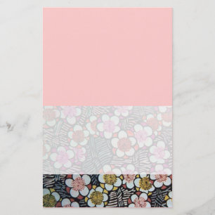 HAIKU/ ZWART WIT ROZE GEEL LENTE BLOEMEN BRIEFPAPIER