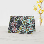 HAIKU/ZWARTE WIT PINK PINK BLUE SPRINGSTROMEN KAART (Gele Bloem)